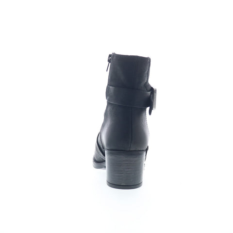 Miz Mooz Dawsen Womens Black Leather Zipper Ankle & Booties Boots