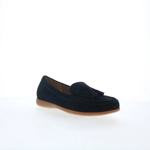 Trotters Dawson T2254-003 Womens Black Suede Slip On Loafer Flats Shoes