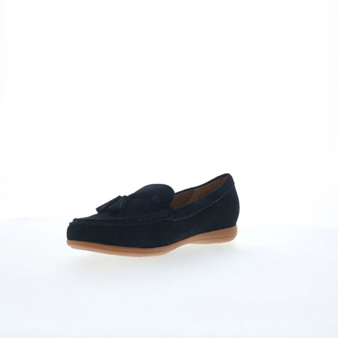 Trotters Dawson T2254-003 Womens Black Suede Slip On Loafer Flats Shoes