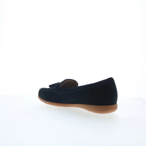 Trotters Dawson T2254-003 Womens Black Suede Slip On Loafer Flats Shoes
