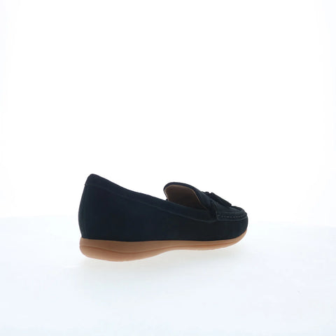 Trotters Dawson T2254-003 Womens Black Suede Slip On Loafer Flats Shoes