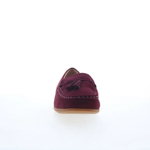 Trotters Dawson T2254-665 Womens Red Leather Slip On Loafer Flats Shoes