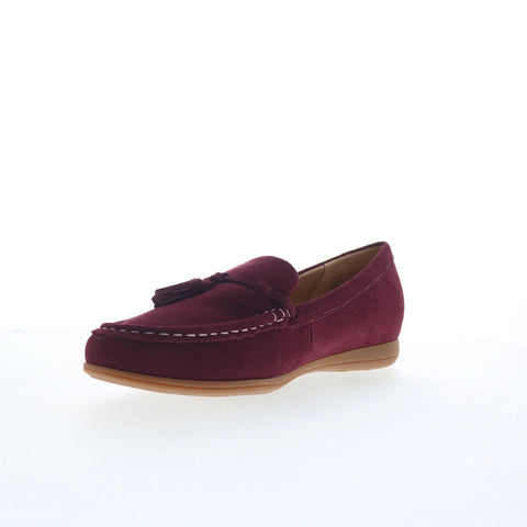 Trotters Dawson T2254-665 Womens Red Leather Slip On Loafer Flats Shoes