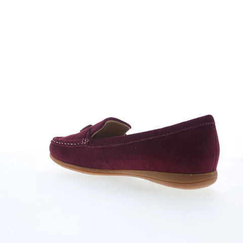 Trotters Dawson T2254-665 Womens Red Leather Slip On Loafer Flats Shoes
