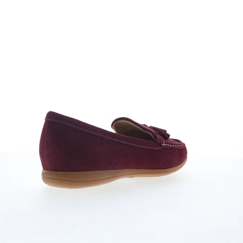 Trotters Dawson T2254-665 Womens Red Leather Slip On Loafer Flats Shoes