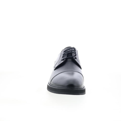 Studio Belvedere Dayton Mens Black Leather Oxfords & Lace Ups Cap Toe Shoes