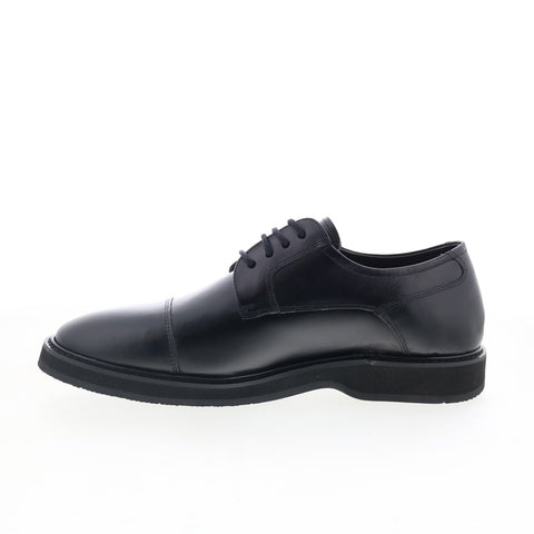 Studio Belvedere Dayton Mens Black Leather Oxfords & Lace Ups Cap Toe Shoes
