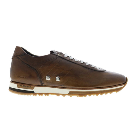Di Bianco Daytona Laser Sella Mens Brown Leather Lifestyle Sneakers Shoes