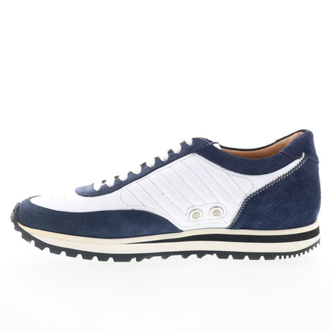 Di Bianco Daytona Calfskin Mens White Suede Sneakers Lifestyle Shoes
