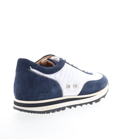 Di Bianco Daytona Calfskin Mens White Suede Sneakers Lifestyle Shoes