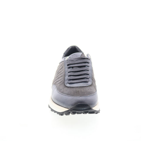 Di Bianco Daytona Mens Gray Leather Lace Up Lifestyle Sneakers Shoes