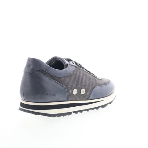 Di Bianco Daytona Mens Gray Leather Lace Up Lifestyle Sneakers Shoes