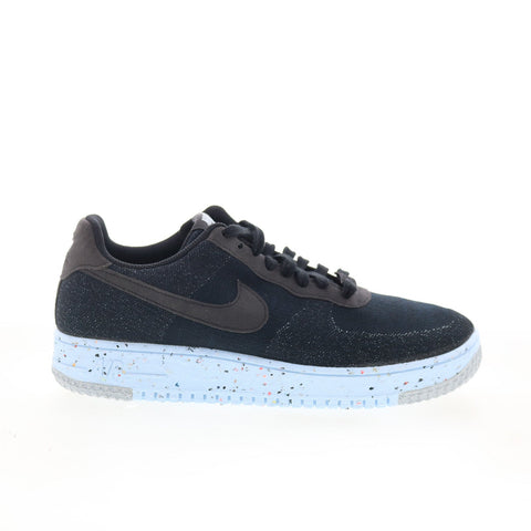 Nike Air Force 1 Crater Flyknit Mens Black Canvas Lifestyle Sneakers Shoes