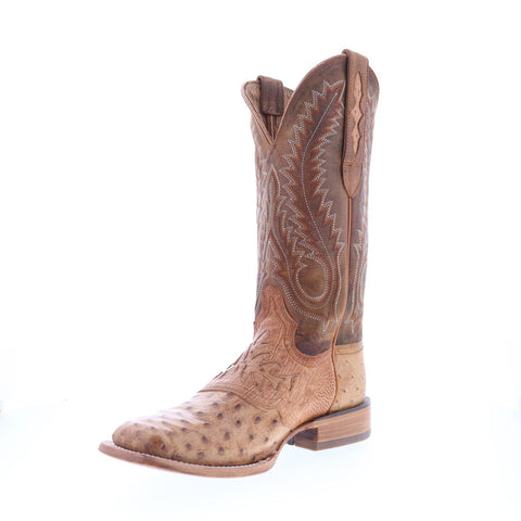 Durango Premium Exotic Full Quill Ostrich DDB474CV Mens Brown Western Boots