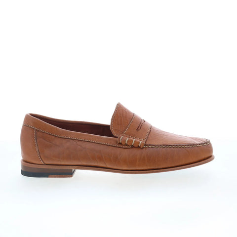 T.B. Phelps Dean Mens Brown Leather Slip On Loafers & Slip Ons Penny Shoes