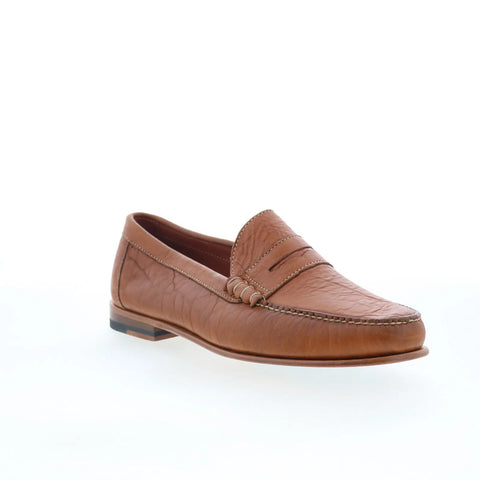 T.B. Phelps Dean Mens Brown Leather Slip On Loafers & Slip Ons Penny Shoes