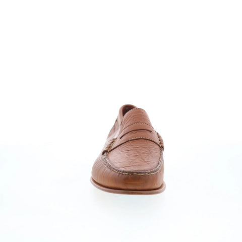 T.B. Phelps Dean Mens Brown Leather Slip On Loafers & Slip Ons Penny Shoes