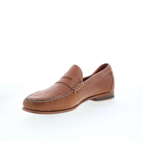 T.B. Phelps Dean Mens Brown Leather Slip On Loafers & Slip Ons Penny Shoes