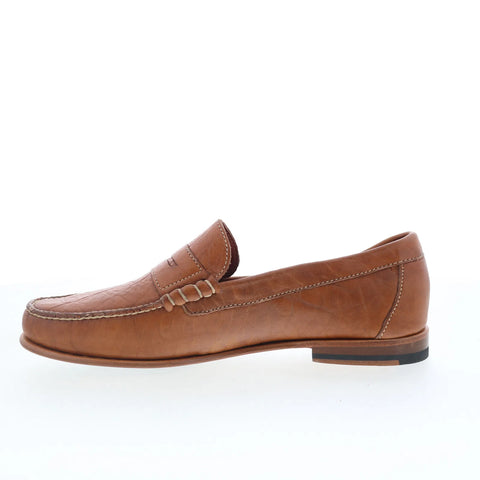 T.B. Phelps Dean Mens Brown Leather Slip On Loafers & Slip Ons Penny Shoes