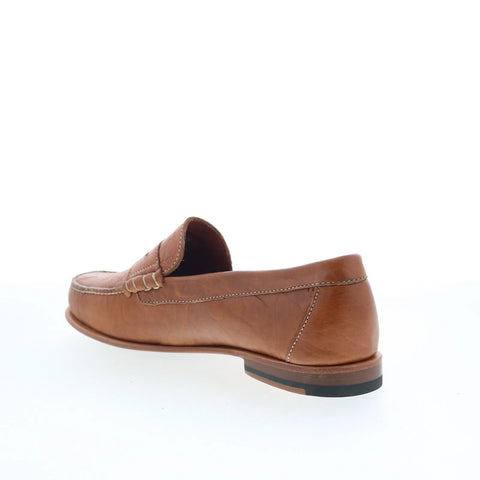 T.B. Phelps Dean Mens Brown Leather Slip On Loafers & Slip Ons Penny Shoes