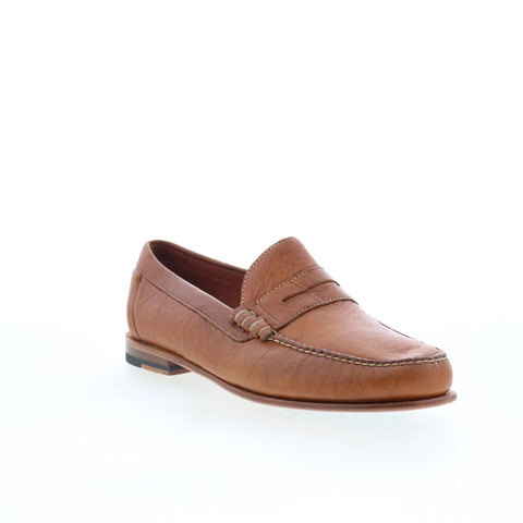 T.B. Phelps Dean Mens Brown Leather Slip On Loafers & Slip Ons Penny Shoes