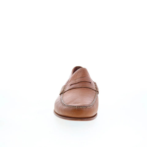 T.B. Phelps Dean Mens Brown Leather Slip On Loafers & Slip Ons Penny Shoes