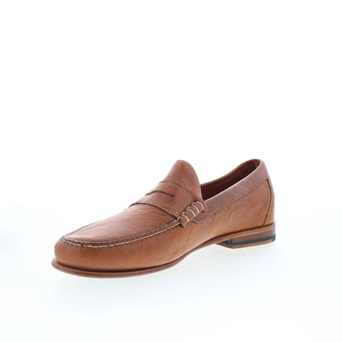 T.B. Phelps Dean Mens Brown Leather Slip On Loafers & Slip Ons Penny Shoes