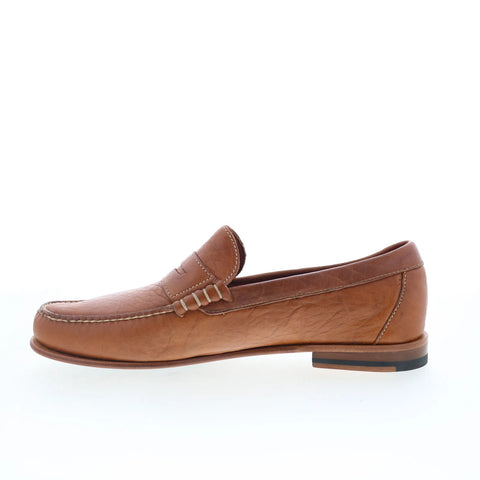 T.B. Phelps Dean Mens Brown Leather Slip On Loafers & Slip Ons Penny Shoes