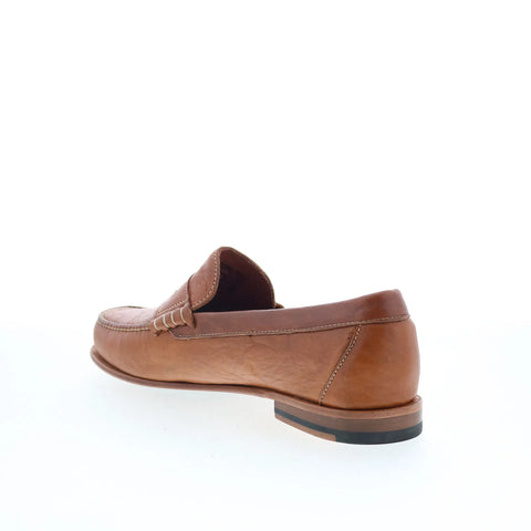 T.B. Phelps Dean Mens Brown Leather Slip On Loafers & Slip Ons Penny Shoes