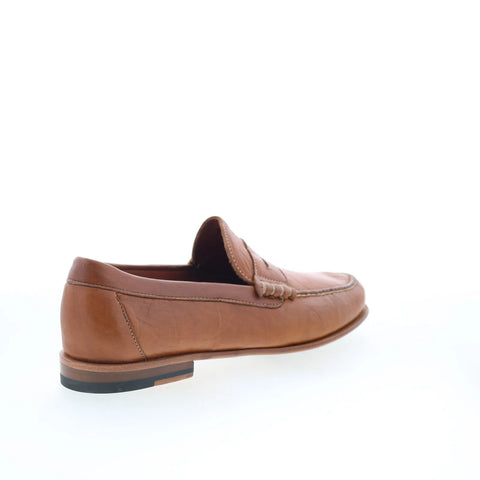 T.B. Phelps Dean Mens Brown Leather Slip On Loafers & Slip Ons Penny Shoes