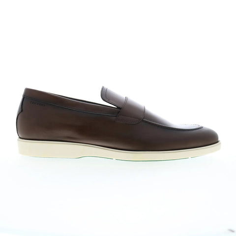 Pastori by Di Bianco Decius Calfskin Mens Brown Loafers Penny Shoes