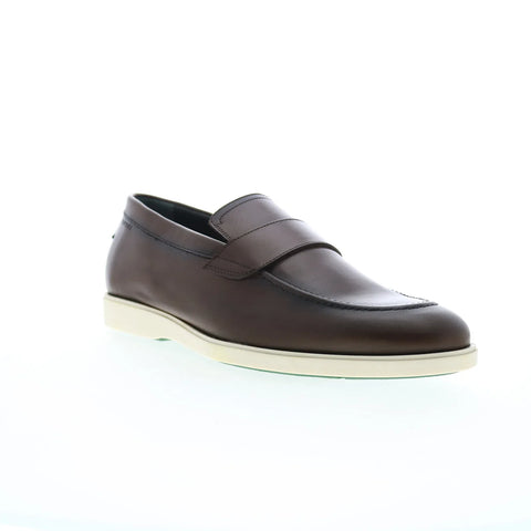 Pastori by Di Bianco Decius Calfskin Mens Brown Loafers Penny Shoes