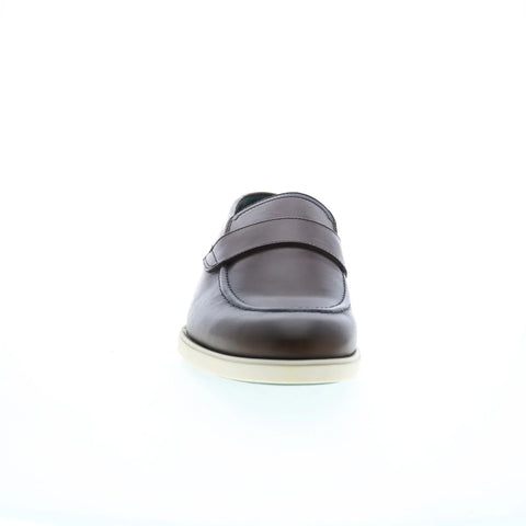 Pastori by Di Bianco Decius Calfskin Mens Brown Loafers Penny Shoes