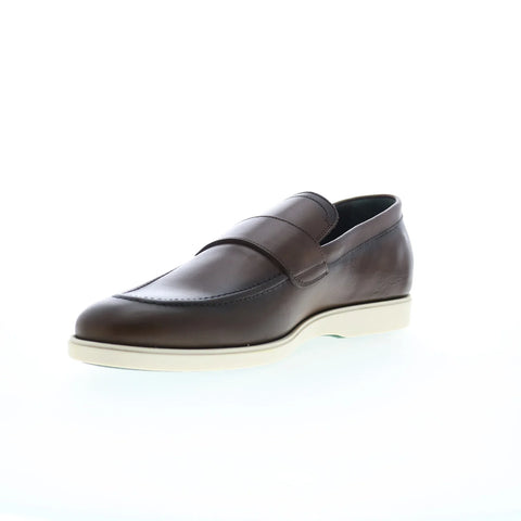 Pastori by Di Bianco Decius Calfskin Mens Brown Loafers Penny Shoes