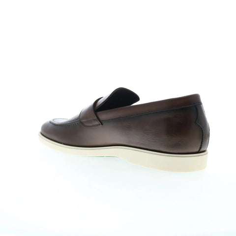 Pastori by Di Bianco Decius Calfskin Mens Brown Loafers Penny Shoes