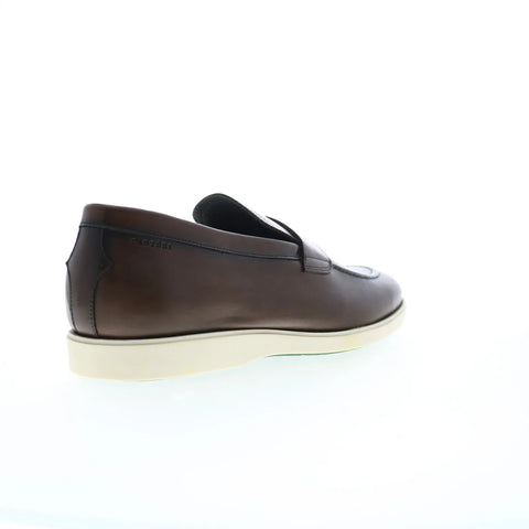 Pastori by Di Bianco Decius Calfskin Mens Brown Loafers Penny Shoes