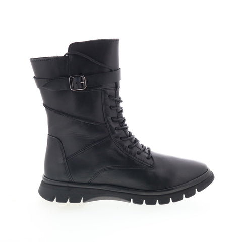 Miz Mooz Deklan Womens Black Leather Lace Up Casual Dress Boots