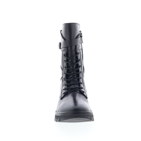 Miz Mooz Deklan Womens Black Leather Lace Up Casual Dress Boots