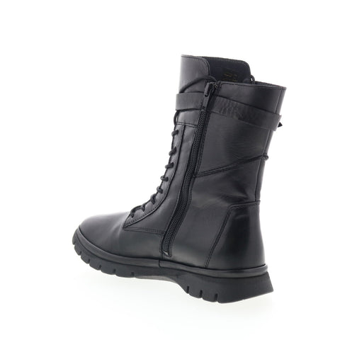 Miz Mooz Deklan Womens Black Leather Lace Up Casual Dress Boots