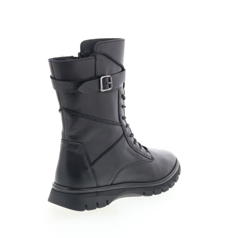 Miz Mooz Deklan Womens Black Leather Lace Up Casual Dress Boots