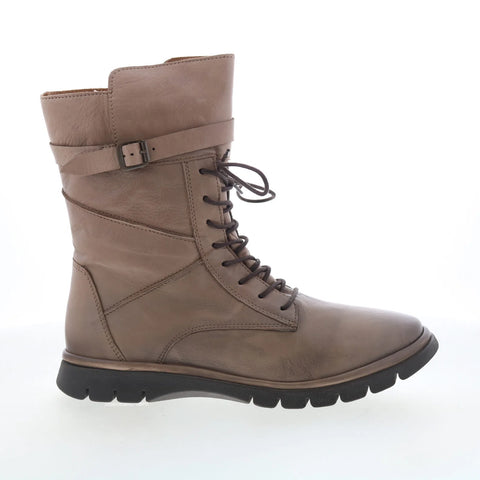 Miz Mooz Deklan Womens Beige Leather Zipper Casual Dress Boots