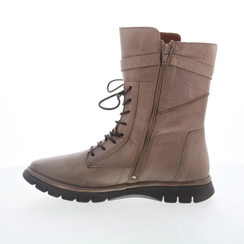 Miz Mooz Deklan Womens Beige Leather Zipper Casual Dress Boots