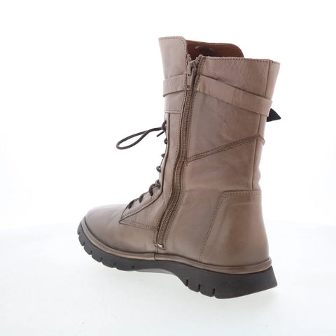 Miz Mooz Deklan Womens Beige Leather Zipper Casual Dress Boots