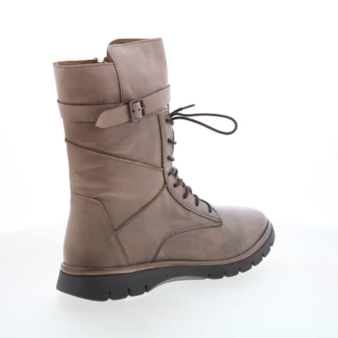 Miz Mooz Deklan Womens Beige Leather Zipper Casual Dress Boots