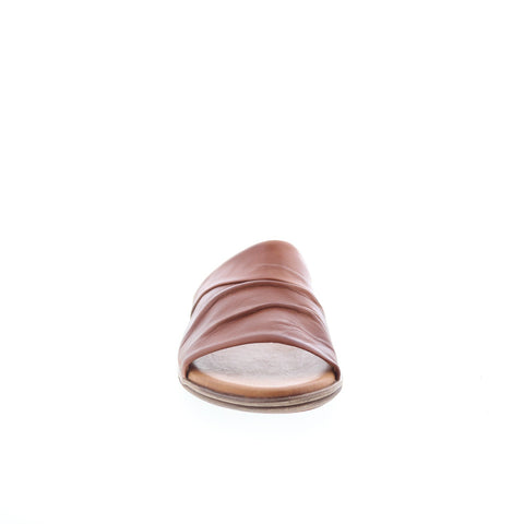 Miz Mooz Delilah Womens Brown Leather Slip On Slides Sandals Shoes