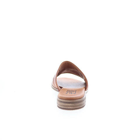 Miz Mooz Delilah Womens Brown Leather Slip On Slides Sandals Shoes