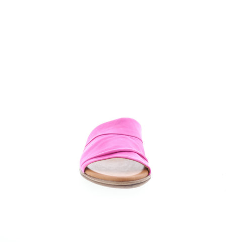 Miz Mooz Delilah Womens Pink Leather Slip On Slides Sandals Shoes