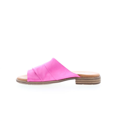 Miz Mooz Delilah Womens Pink Leather Slip On Slides Sandals Shoes