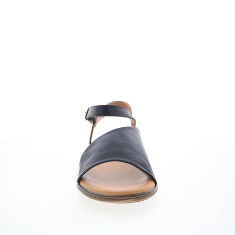 Miz Mooz Delphina Womens Black Leather Hook & Loop Strap Sandals Shoes