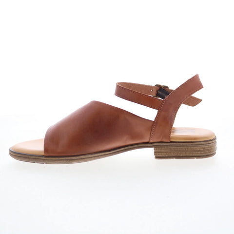 Miz Mooz Delphina Womens Brown Leather Hook & Loop Strap Sandals Shoes